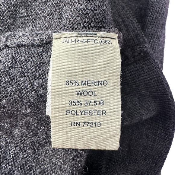 Joseph Abboud 2x quarter-zip gray merino wool blend long sleeve sweater - Picture 4 of 10